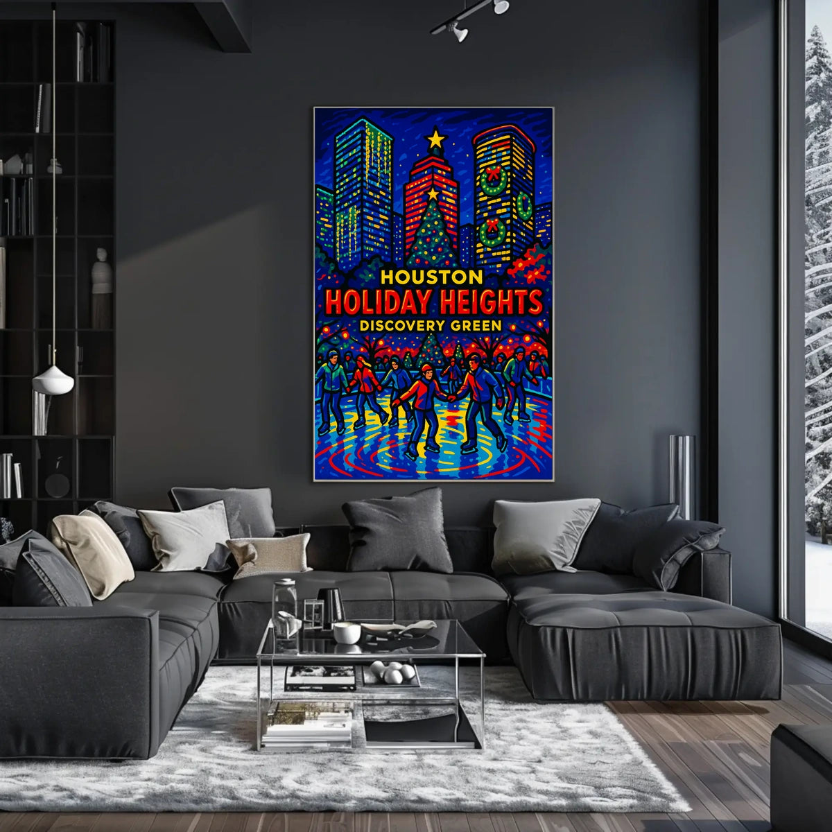Houston Holiday Heights Poster
