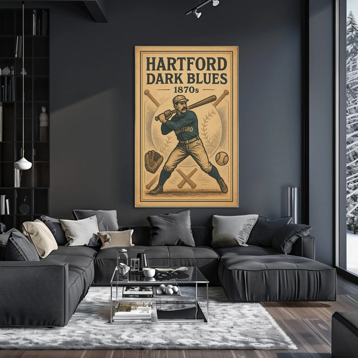 Hartford Dark Blues 1870S Baseball Poster