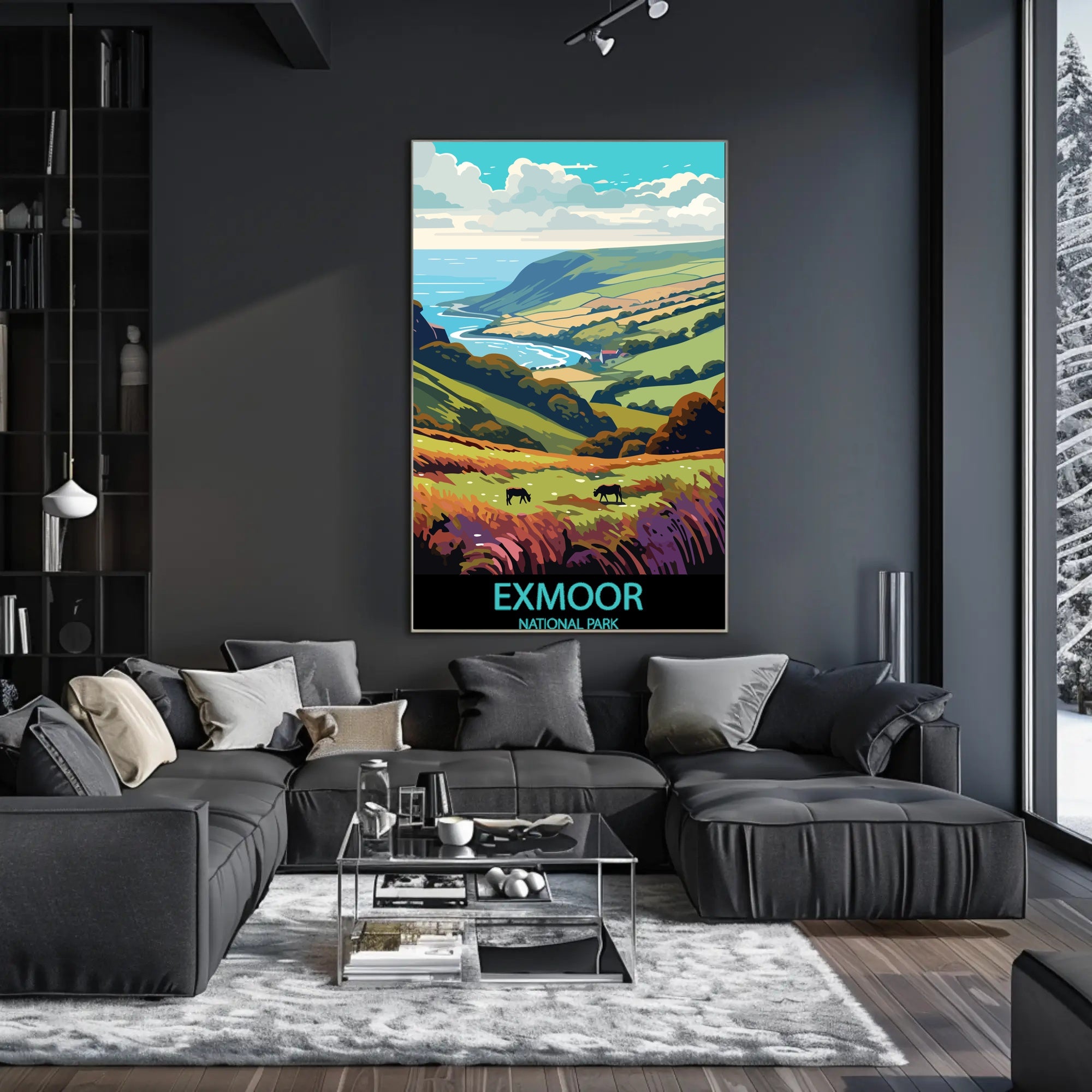 Exmoor National Park Scenic Travel Poster Print