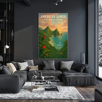 American Samoa Scenic Vintage Travel Poster Art