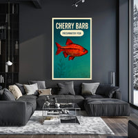 Cherry Barb Fish Vibrant Illustration Animal Poster