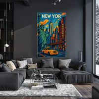 New York City Vibes Poster Scenic Cityscape Wall Art Print