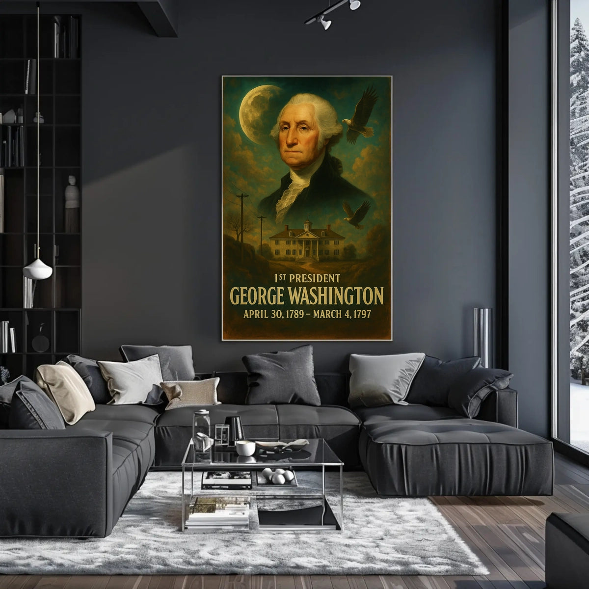 George Washington Neoclassical Realism Presidential Portrait Inspired Patriot Poster