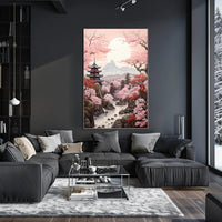 Tranquil Cherry Blossom Landscape Poster