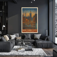 New York City Mosaic Realism Poster