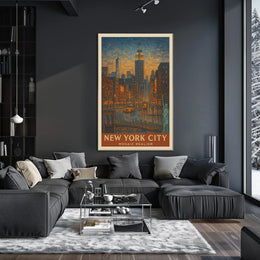 New York City Mosaic Realism Poster