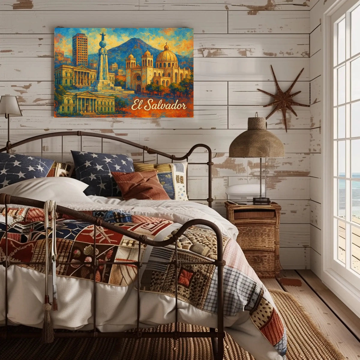 El Salvador Landmarks Travel Digital Painting Poster