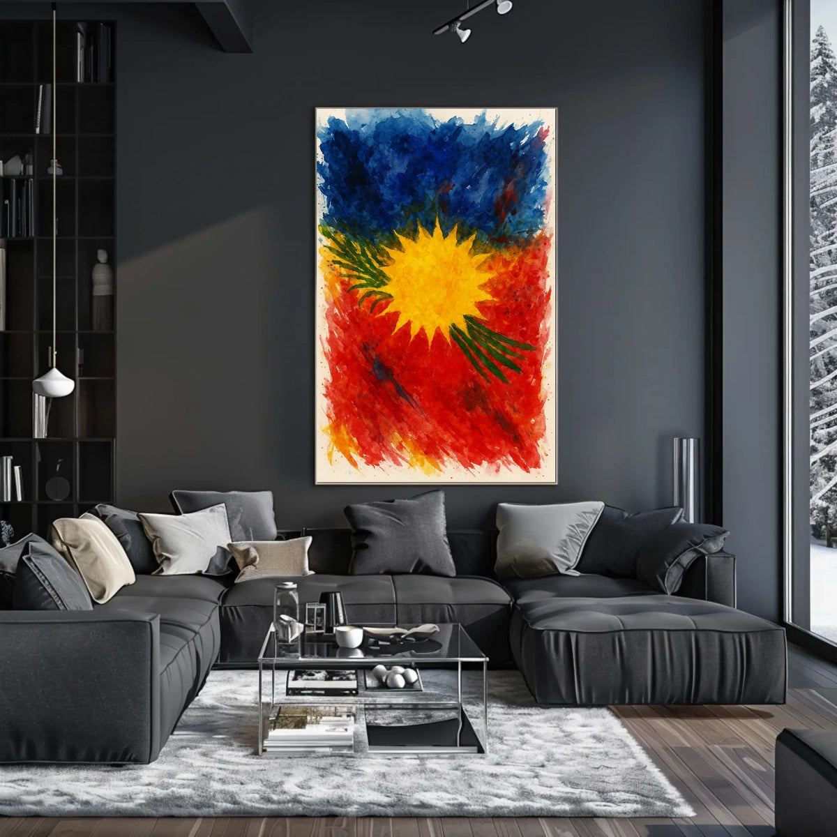 Vibrant Abstract Sunburst Abstract Poster