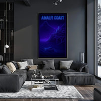 Amalfi Coast Futuristic Design Poster Wall Art For Decor
