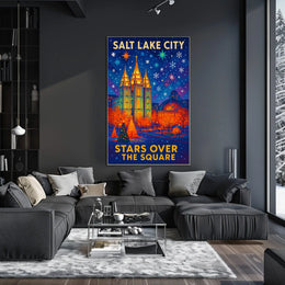 Stars Over The Square Salt Lake City Poster