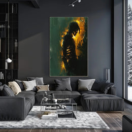 Silhouette Aura: Abstract Brush Stroke Poster PosterGoat