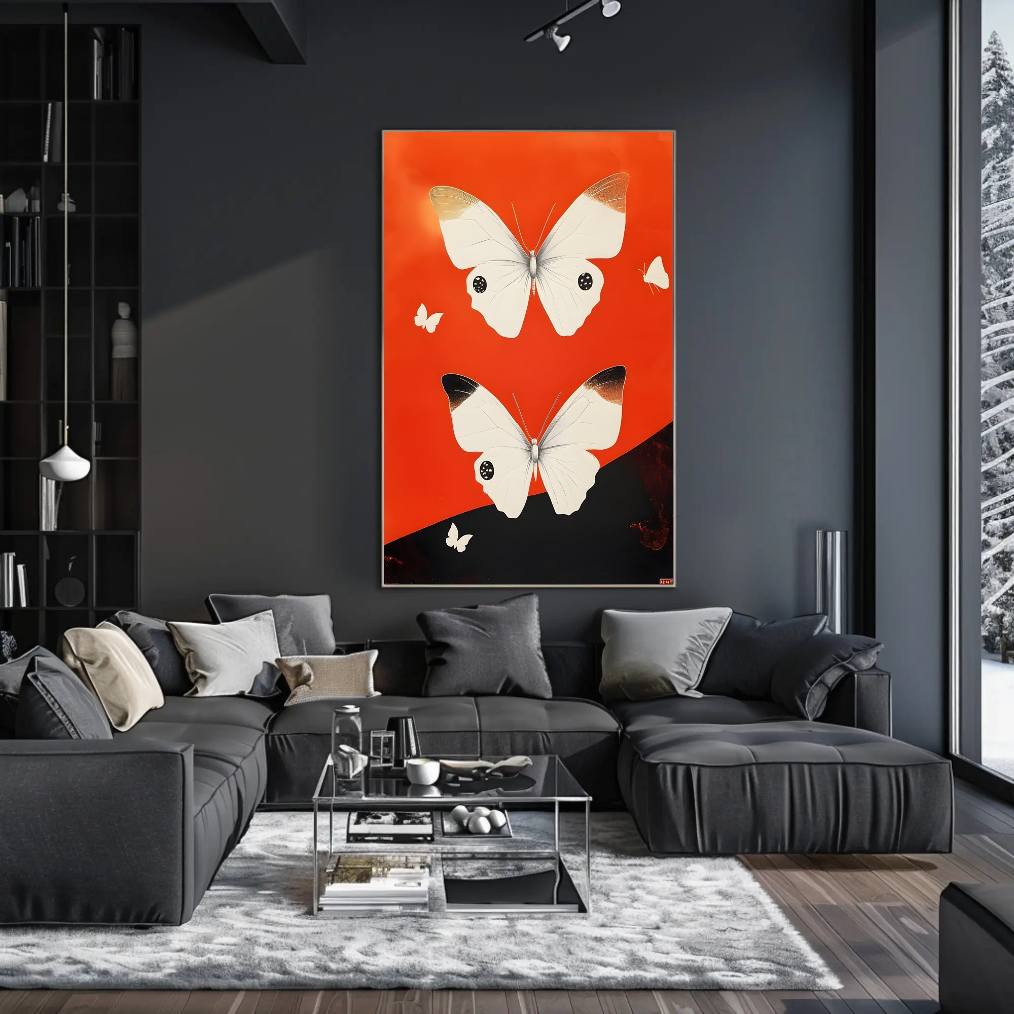 Butterflies High Contrast Poster Art Print