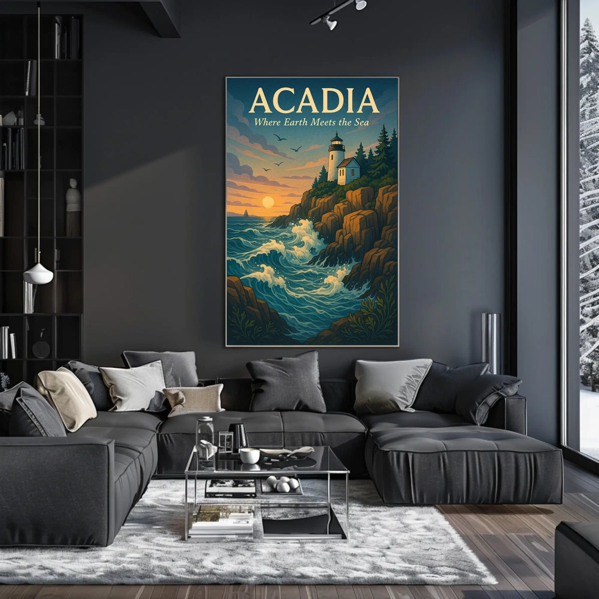 Acadia Where Earth Meets the Sea Poster