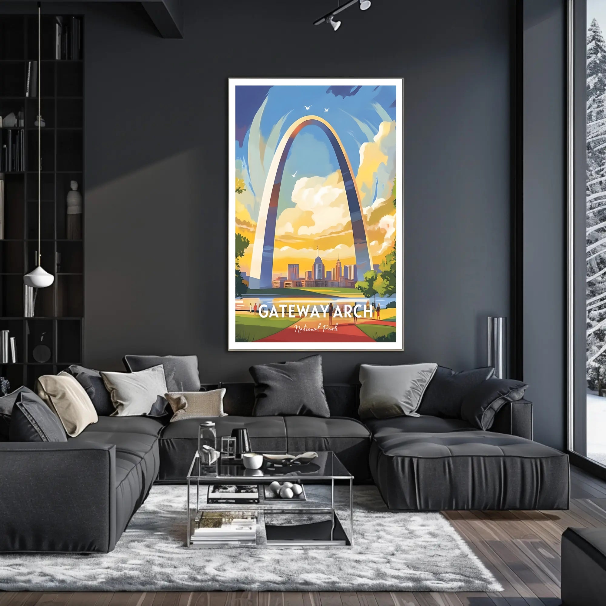 Gateway Arch Travel Poster Vintage Style Print