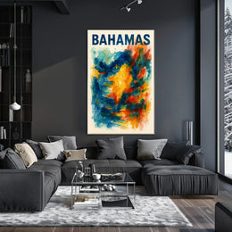 Vibrant Bahamas Tropical Sunset Wanderlust Poster