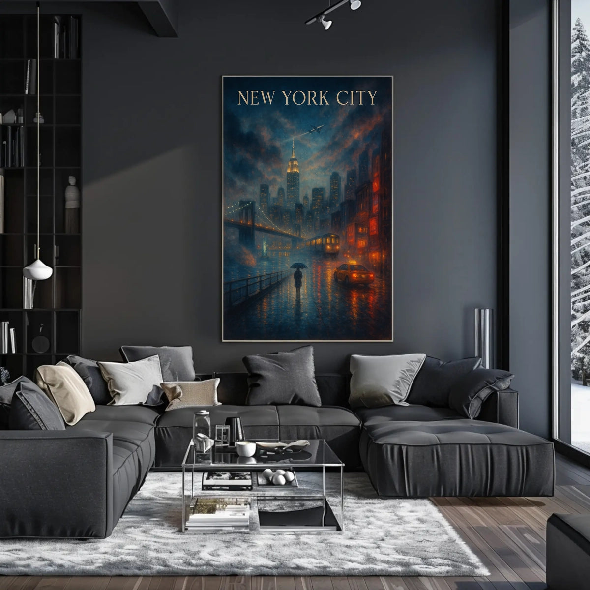 New York City Urban Nightscape Poster