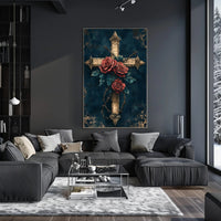 Roses And Thorns Cross Poster