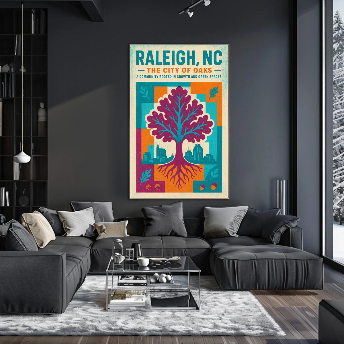 Raleigh, NC The City of Oaks Poster