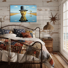 Surreal Desert Headscape: Dreamlike Artistic Poster
