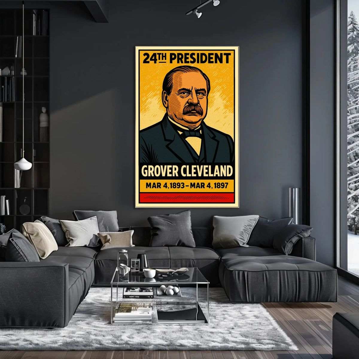 Grover Cleveland 24th President of the United States Inked Comic Style Poster