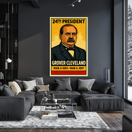 Grover Cleveland 24th President of the United States Inked Comic Style Poster