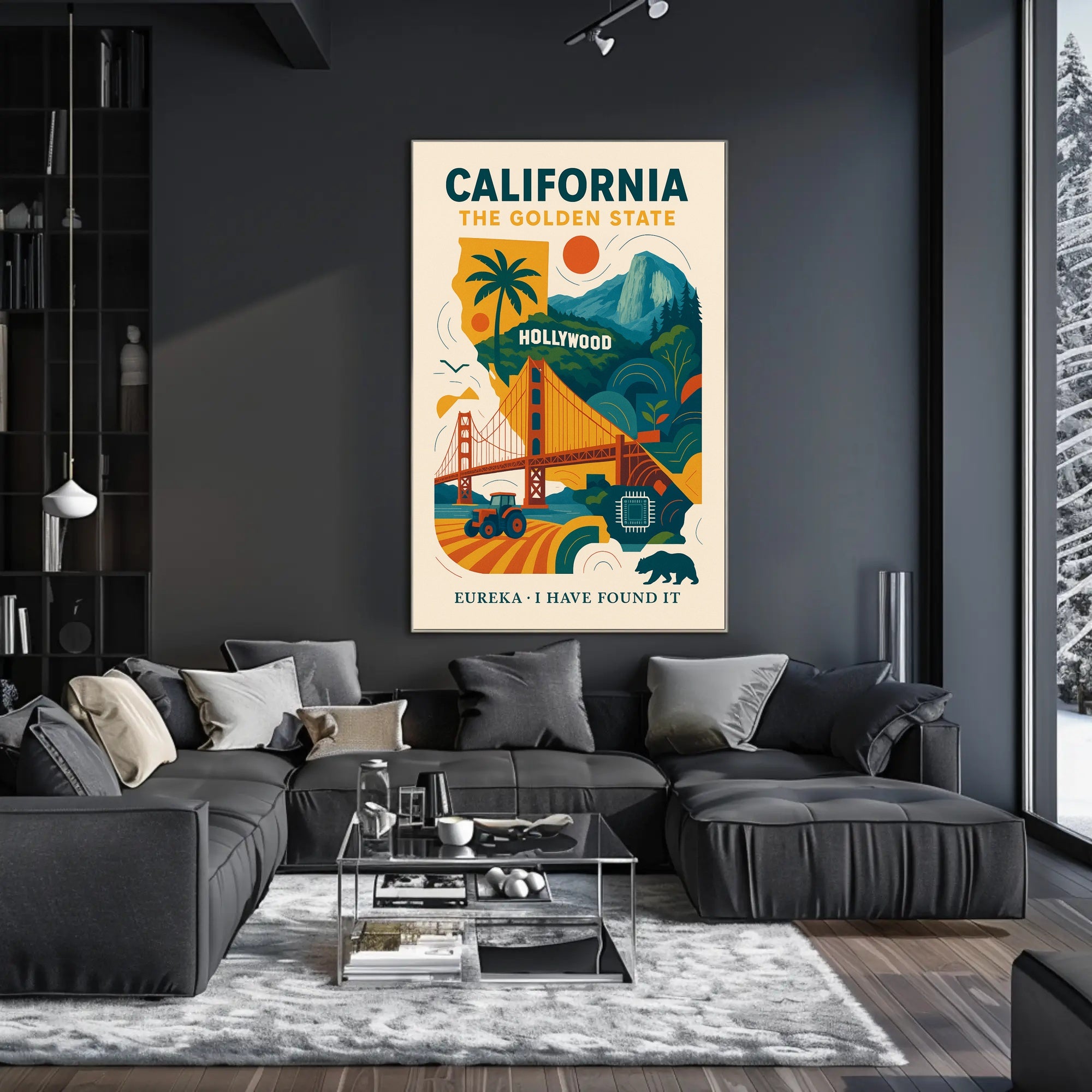 California The Golden State Wall Art Print PosterGoat