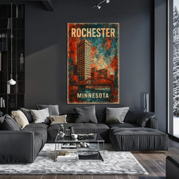 Rochester Skyline Minnesota Wanderlust Minimalist Poster