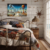 Surreal Futuristic Alien Landscape Art Poster Futuristic Sci-Fi Poster