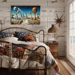 Surreal Futuristic Alien Landscape Art Poster Futuristic Sci-Fi Poster
