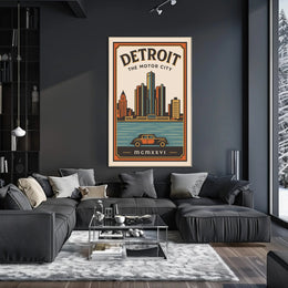 Detroit The Motor City Poster PosterGoat