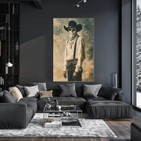 Cowboy Skull Mask Vintage Eerie Western Poster