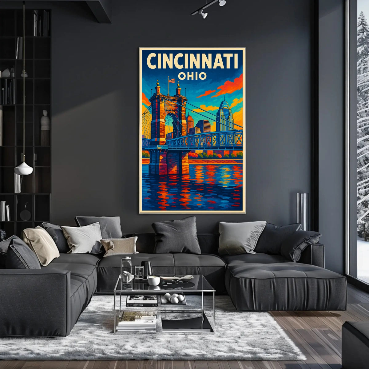 Cincinnati, Ohio Cityscape Poster