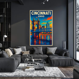 Cincinnati, Ohio Cityscape Poster