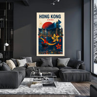 Hong Kong  A Vibrant Cityscape Poster PosterGoat