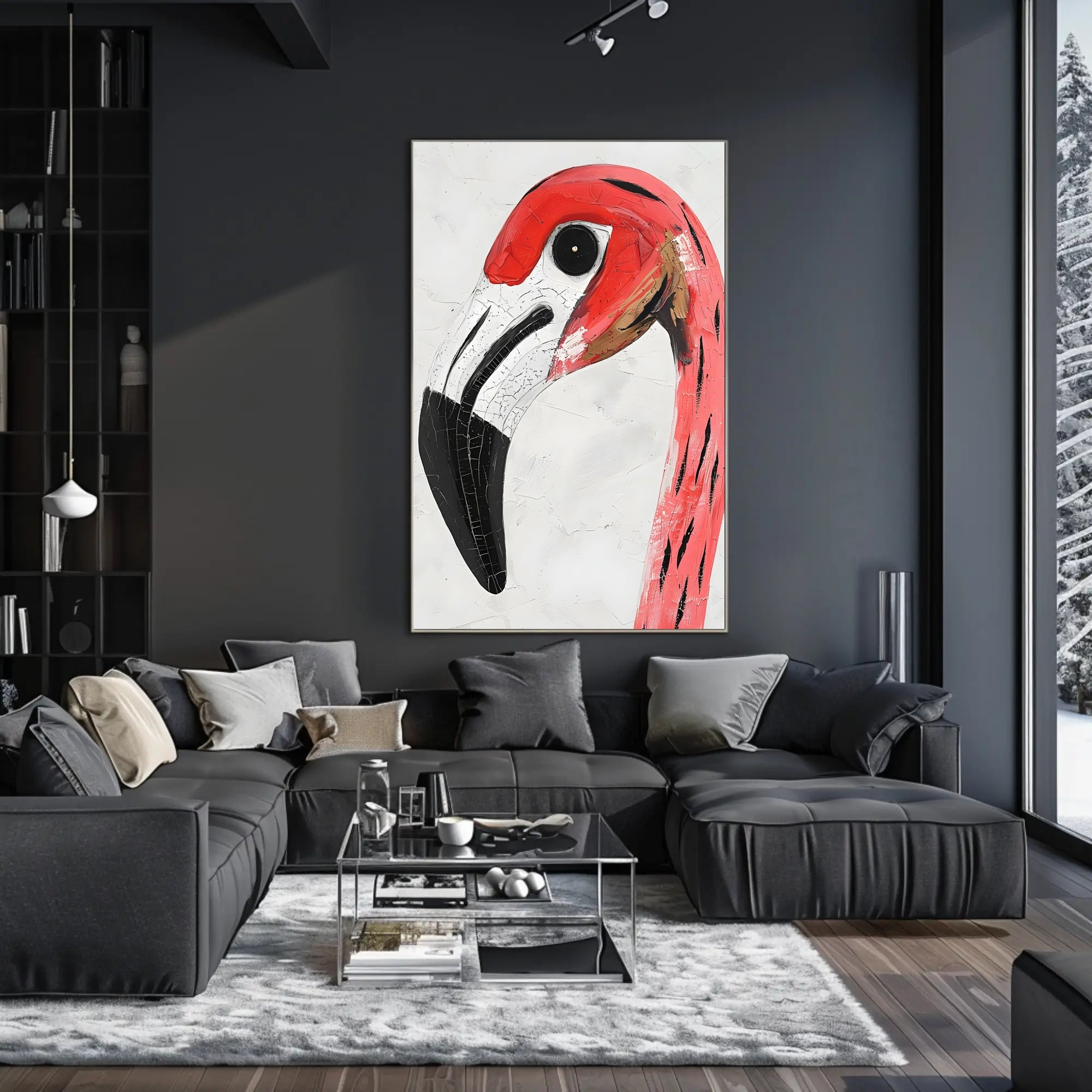 Flamingo Poster Vibrant Portrait Modern Tropical Wall Art