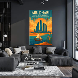 Abu Dhabi Harmony Modern Cityscape Travel Poster