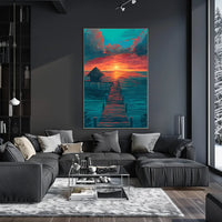 Tropical Sunset Pier: Serene Coastal Escape Poster