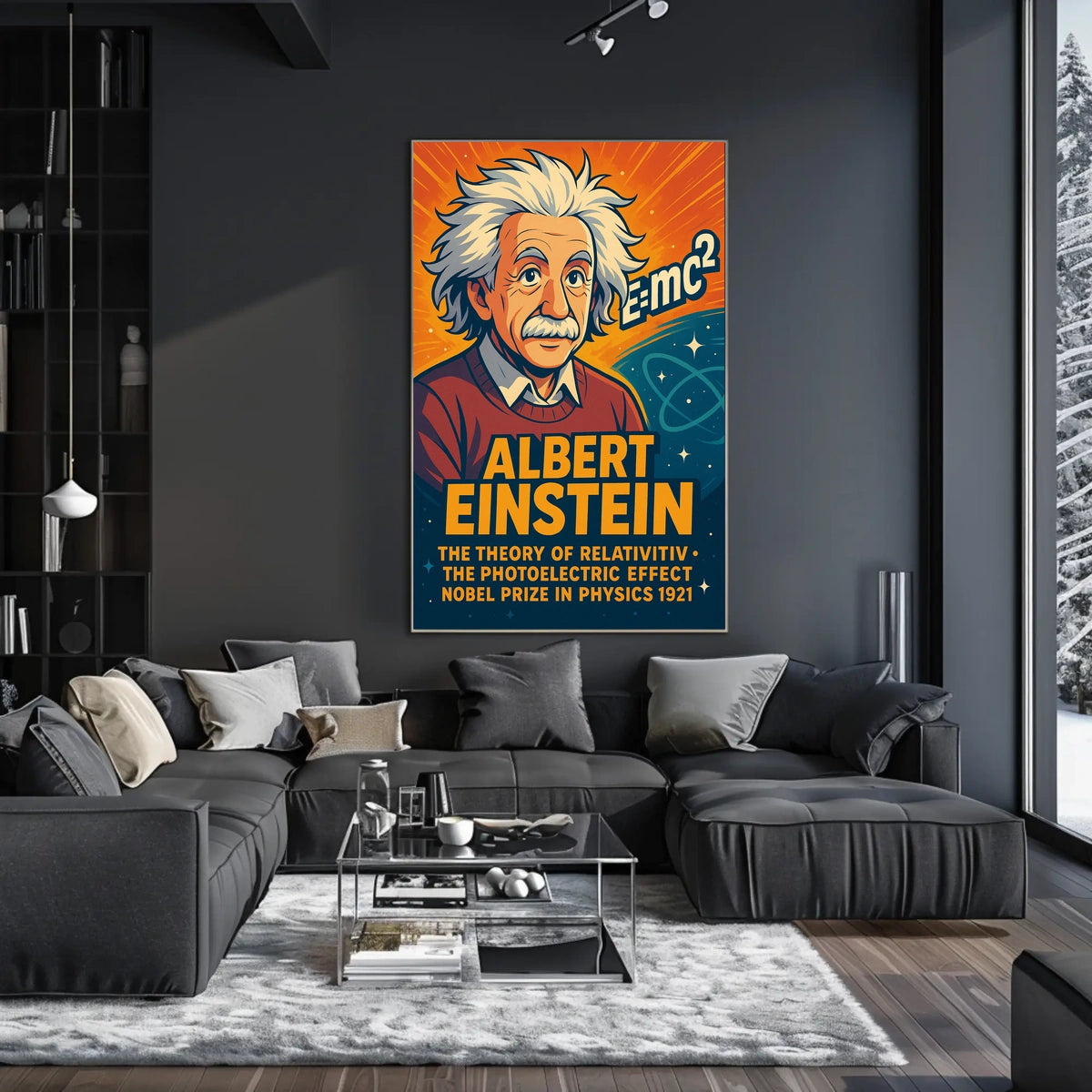 Albert Einstein Iconic Physicist Vintage Collectors Poster