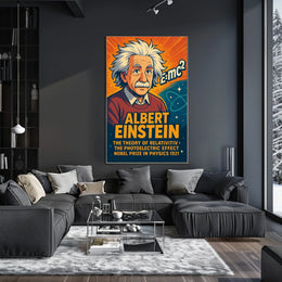 Albert Einstein Iconic Physicist Vintage Collectors Poster