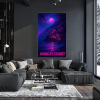 Amalfi Coast Enchanting Nightscape Poster