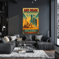 Abu Dhabi's Skyline Jewel of the Emirates Travel Poster