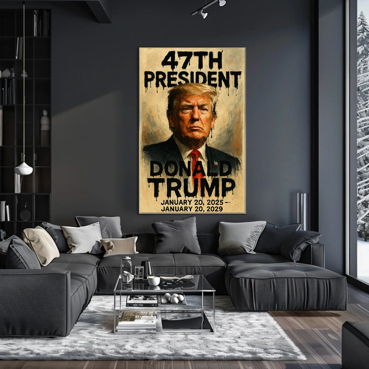 Trump Visionary Patriotic Leadership Cinematic Poster