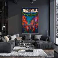 Nashville Music City Mistletoe Poster
