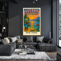 Huletts Landing Sunset Vintage Travel Poster