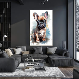 French Bulldog Watercolor Poster Wall Art