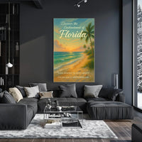 Serene Florida Coastal Sunset Travel Poster