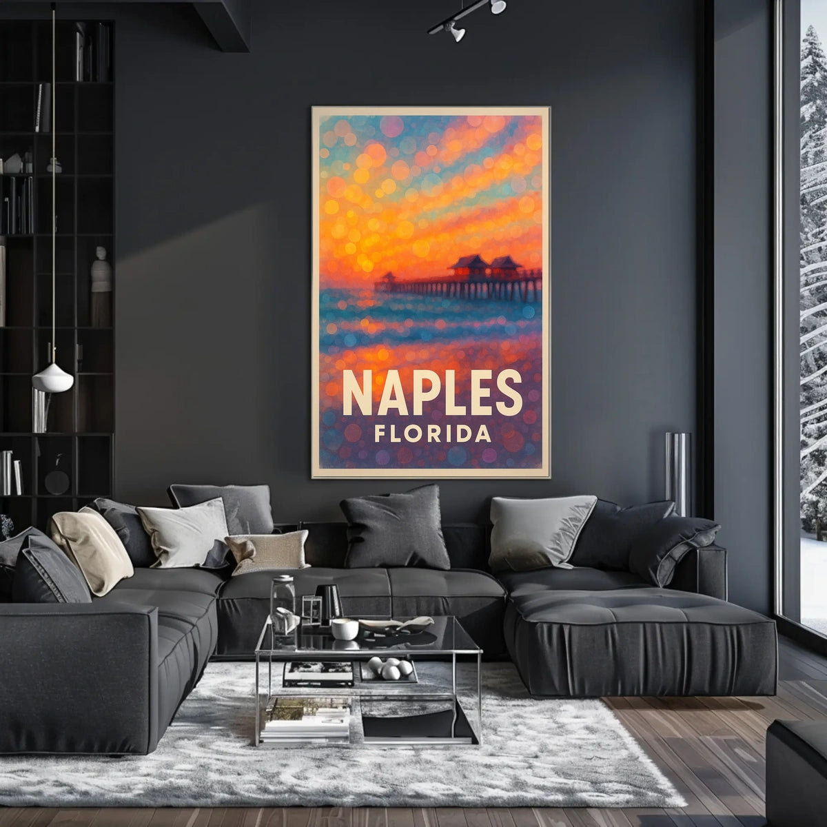 Naples Florida Sunset Poster Wall Art For Beach Lovers