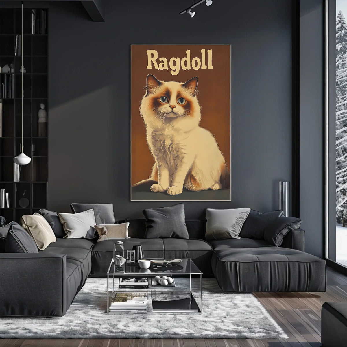 Ragdoll Cat Realistic Portrait Photography Artwork Poster