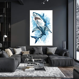 Majestic Shark Illustration Poster