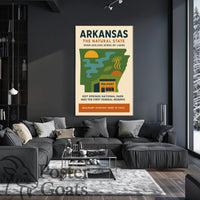 Arkansas Vintage Travel Poster: Nature and History Celebrated